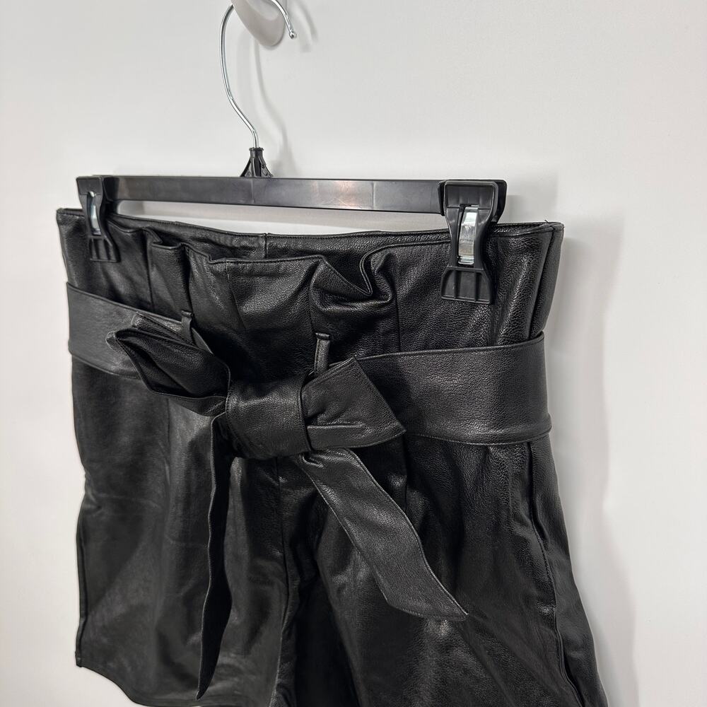 COMMANDO NWT Faux Leather Paperbag Shorts in Black // XS - Picture 4 of 10